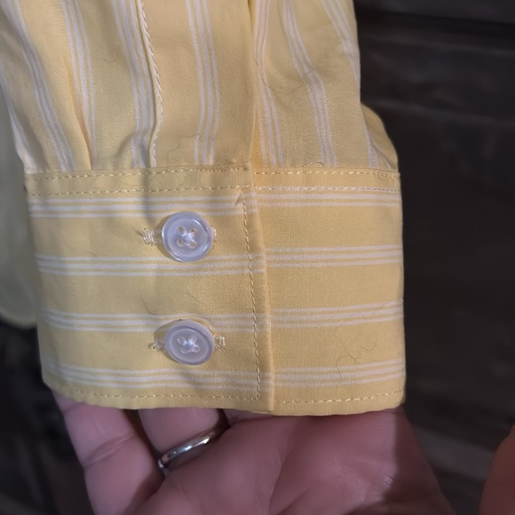 Lands' End Womens Button‎ Down Shirt Size 18W Yellow Collared Long Sleeves - Picture 4 of 6
